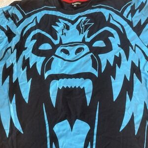 Y2K Imperious Gorilla Graphic T Shirt Mens XL Blue Black Streetwear Tee